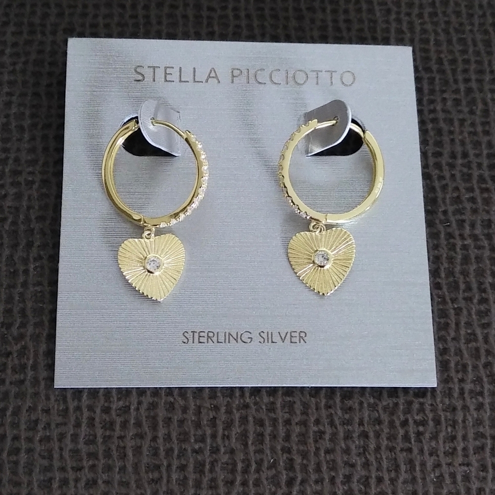 Stella Picciotto Textured Heart❤️ Hoop Earrings - Picture 6 of 12